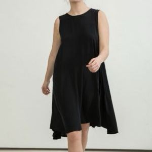 Elizabeth Suzann silk crepe Harlow dress black EUC